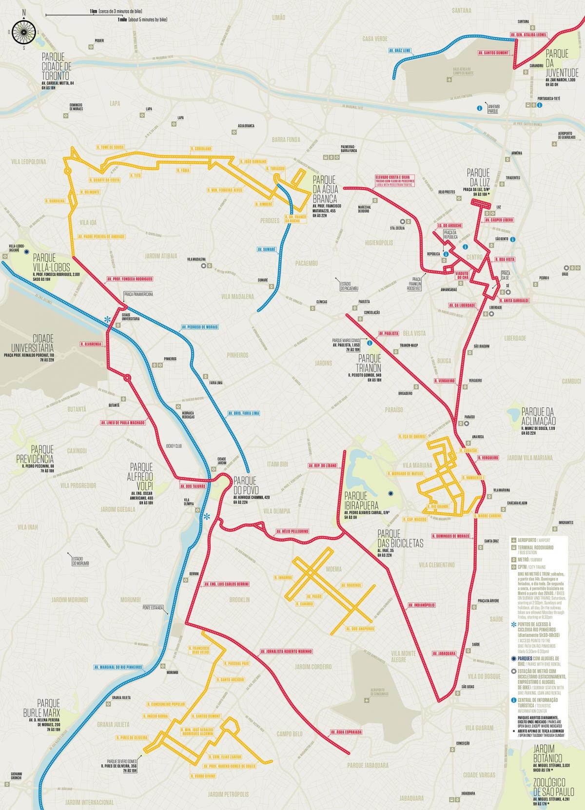 圣保罗自行车道地图